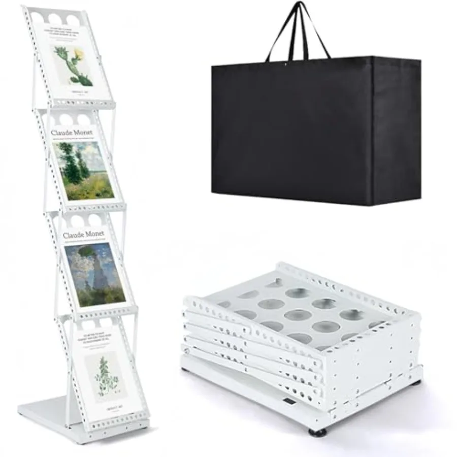 

Trade Show Literature Stand Display Rack Magazine Brochure Catalog Display Stand Magazine Floor-Standing with Portable Oxford B