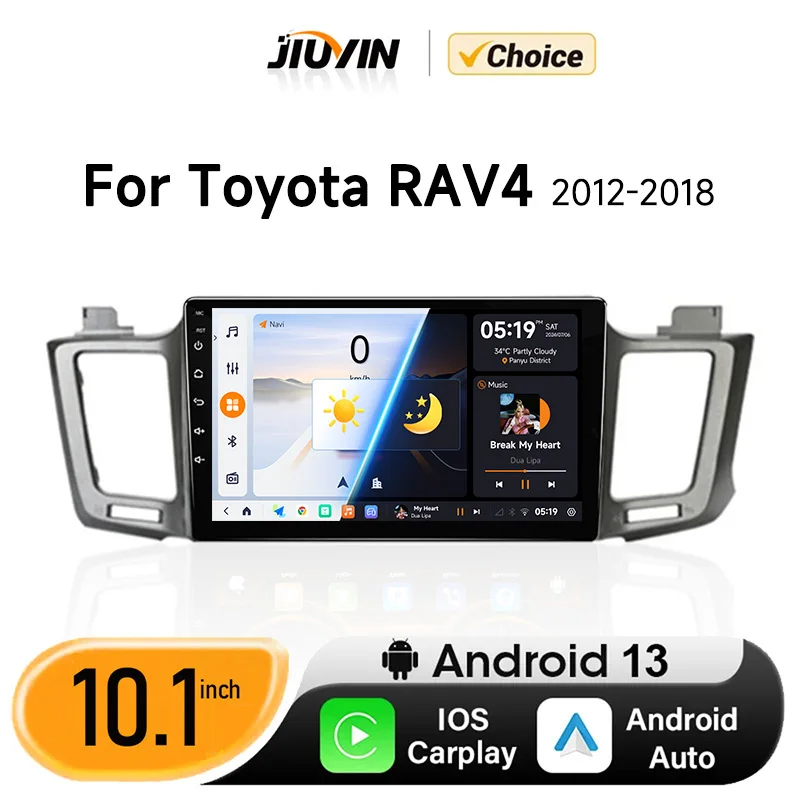 

JIUYIN Car radio For Toyota RAV4 RAV 4 XA40 2012-2019 Carplay Android Auto Qualcomm Car Stereo Multimedia Player DSP 48EQ 2 Din