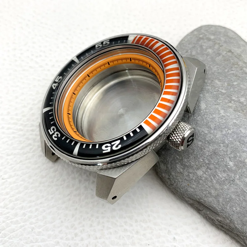 45mm Mod Crown at 3.0 King Samurai Case Fits NH34 NH35 NH36 7S Movement SRPF Samurai Series Men's Diving Watch Case Custom