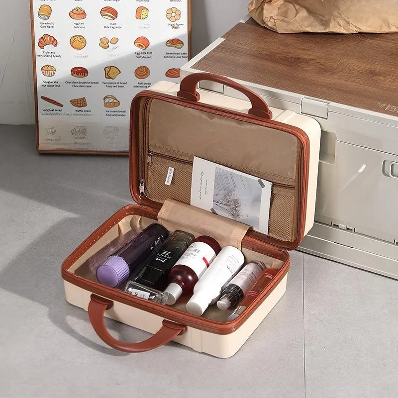  Portable eup Bag Travel Password Box Small Fem Suitcase Handheld Cosmetics Storage Bag Hanging Large Box Available