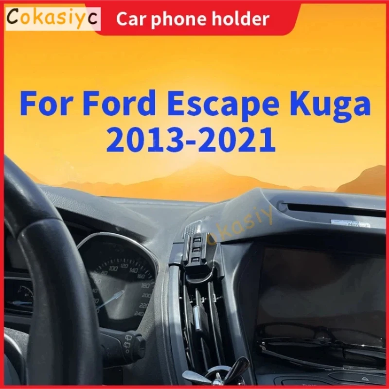 Suporte para Telefone de Carro para Ford Escape Kuga 2013 2014-2021, Acessórios de Carregamento Sem Fio com Rotação