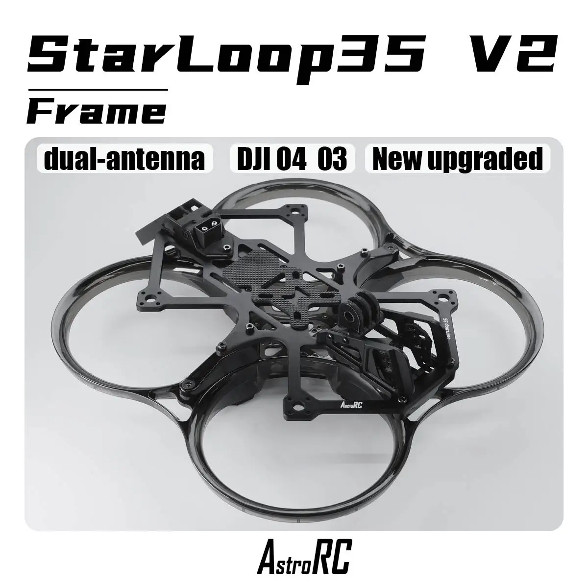 إطار AstroRC 35V2 من ألياف الكربون مقاس 3.5 بوصة لنماذج RC - الإطار فقط