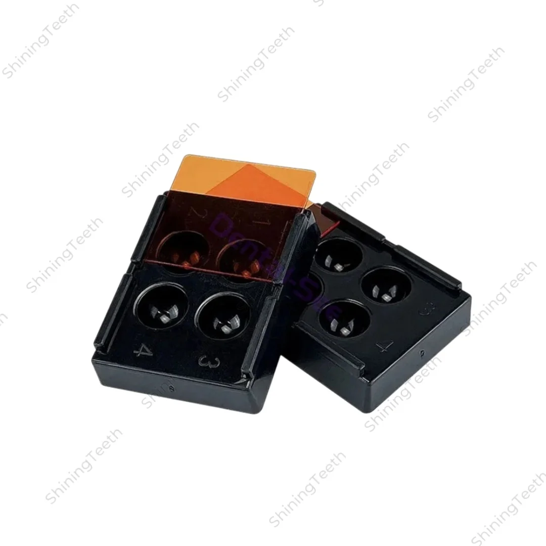 Picture 5: 3Pcs Dental Resin Shade Light Box Composite Resin Mixing Well Light-Proof Storage Case 4 Holes Dentist Tool