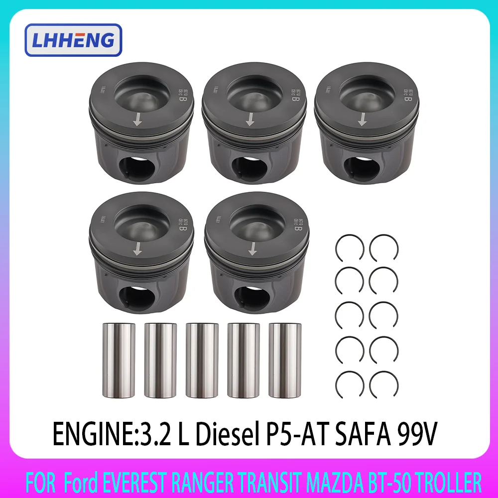 Kit de pistones y anillos de motor para Ford Ranger Transit ASIA OCEANIA EVEREST 3.2L L5 3,2 L T diésel 89,9mm AB39-75485-CA AB3975485CA