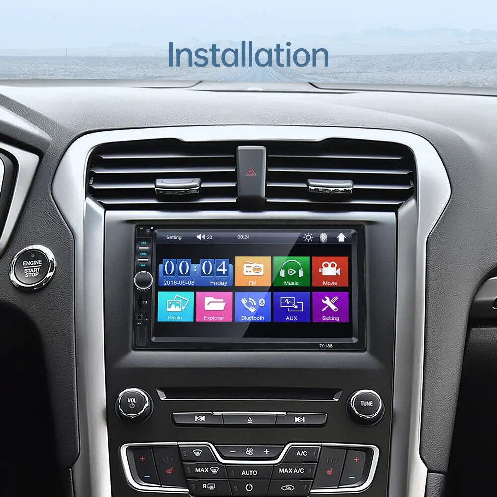 

7" Double 2 Din Car Stereo Radio Bluetooth MP5 Player Touch Screen MirrorLink FM