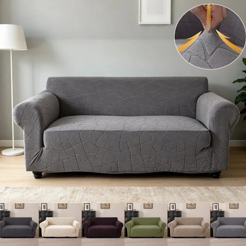 

Plaque Pattern Solid Color Jacquard Sofa Covers 1/2/3/4 Seats Solid Couch Cover L Shaped Sofa Cover Protector Bench Covers 소파커버