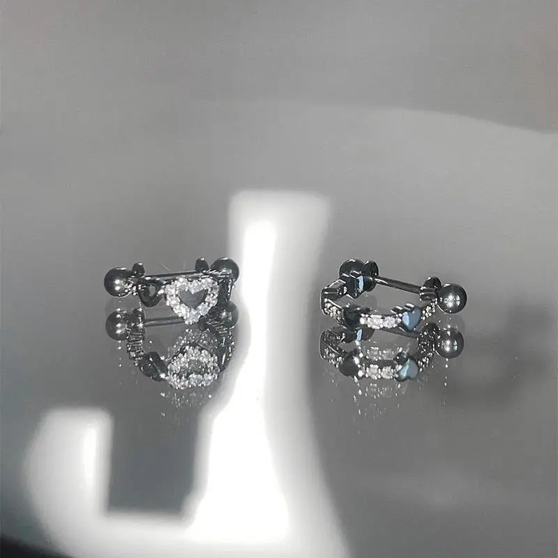 1 قطعة جديد الجوف خارج الحب الحلقي الأذن العظام مسمار موضة حساسة القرط للنساء Y2K مجوهرات بسيطة