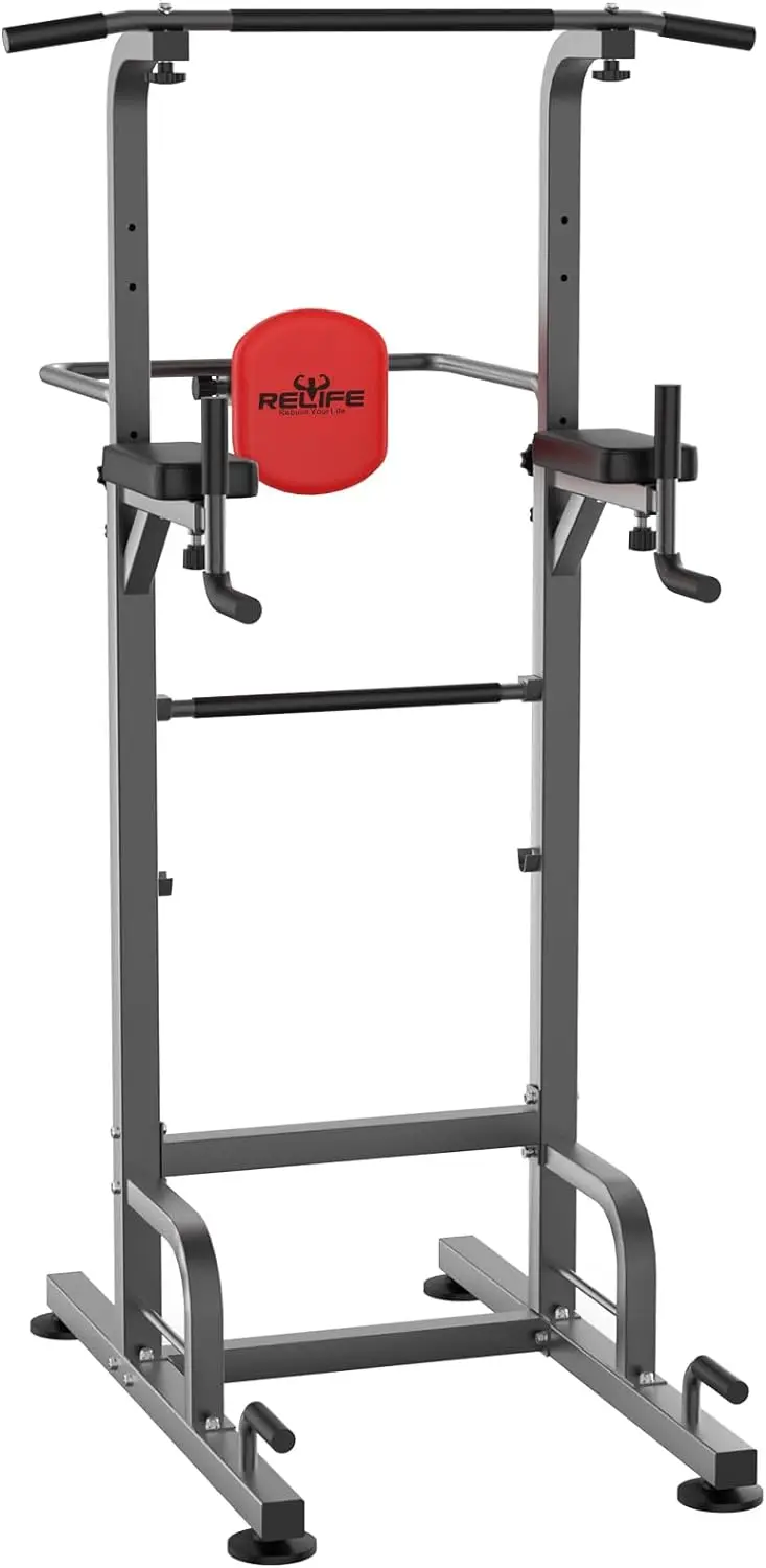 

Power Tower Pull Up Bar Station Workout Dip Station for Home Gym Strength Training Fitness Equipment Newer Version,450LBS.