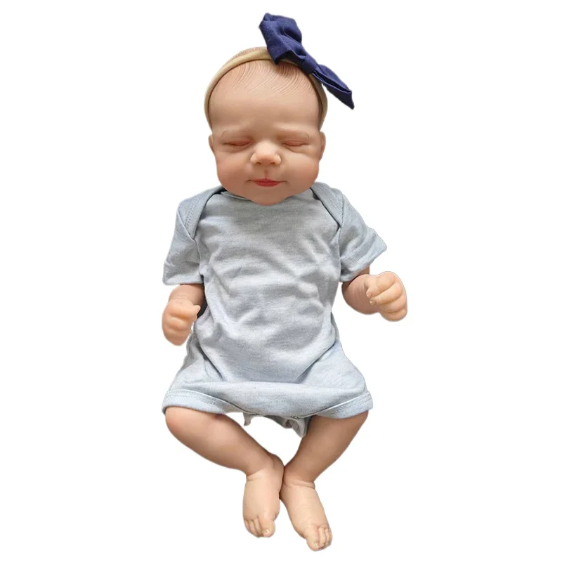 18-calowa lalka Reborn Pascale, realistyczna, śpiąca - skóra 3D, miękki materiałowy korpus i ręcznie malowane włosy