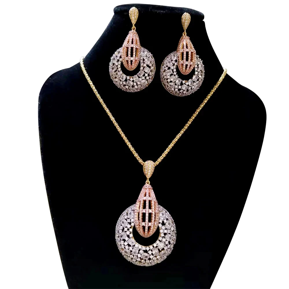 

Missvikki New Fashion Trendy Necklace Earrings Sets For Women Bridal Wedding Engagement Jewelry Sets High Quality Ladies Gift