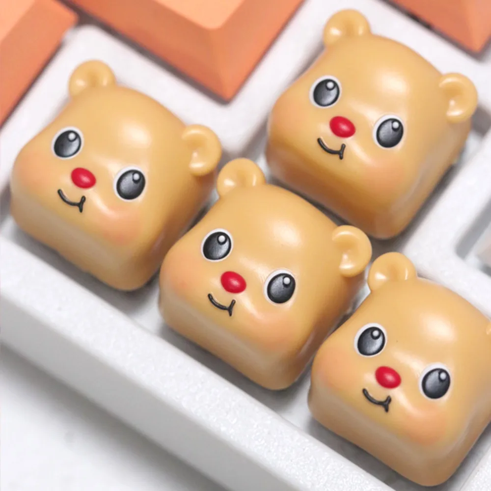 

Butter Bear Artisan Keycap Custom Cute Resin Anime Keyboard Cap Original Point KeyCap for Mechanical Keyboard Accessories Gift
