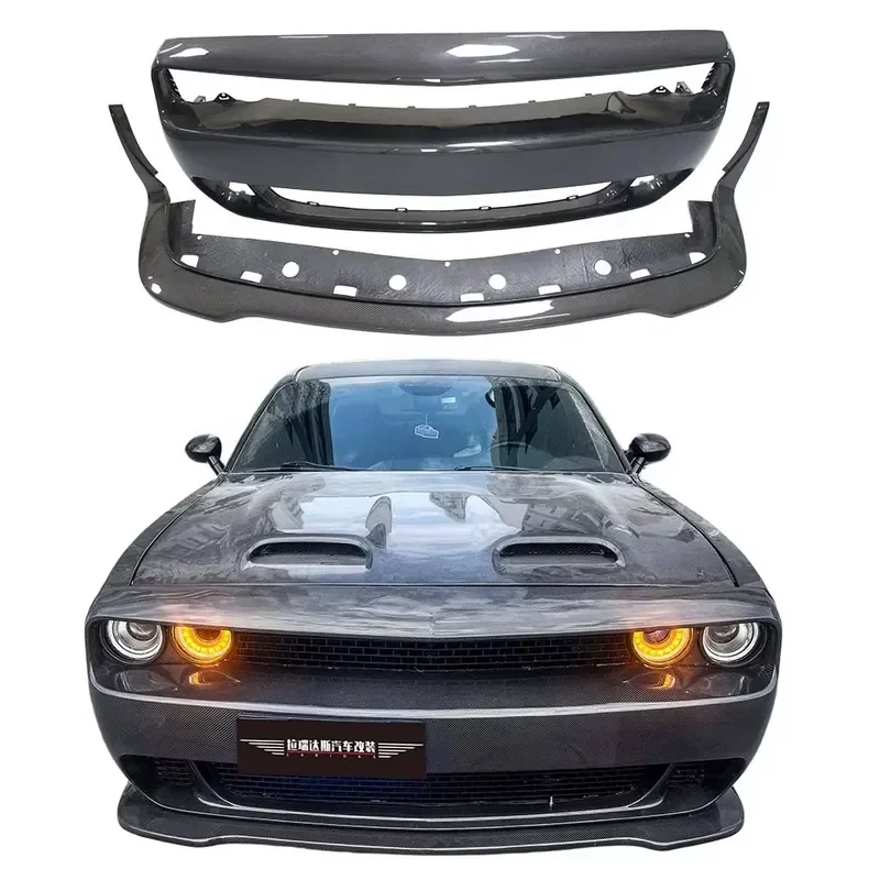for Dodge Challenger 2015-2023 Devil Style Carbon Fiber Front Bumper Lip
