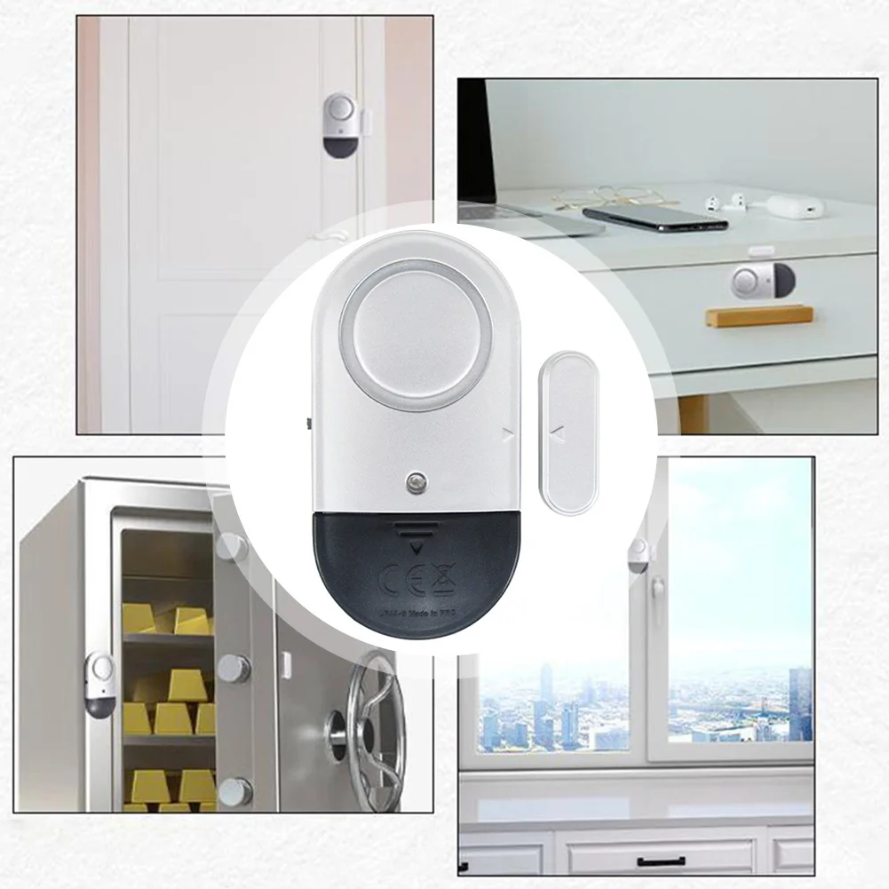 Battery Operated Alarm 130 DB Alarm Security Monitoring 130 DB Wireless Door Alarm Battery Operated Alarm Compact Design