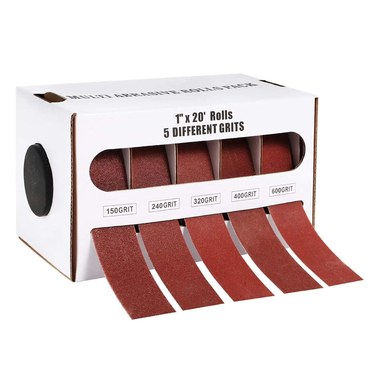 

Emery Cloth Roll, 5 Grit Sizes with Dispenser for Wood Metal Automotive, Durable and Convenient