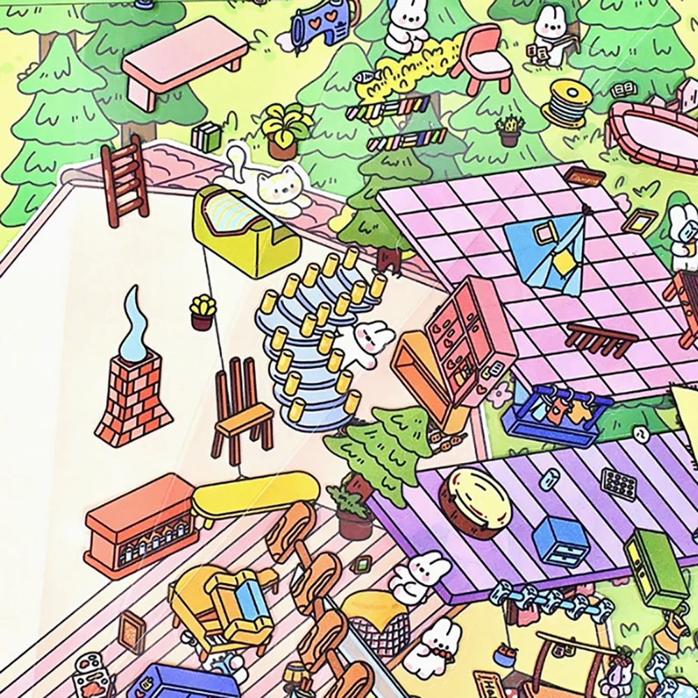 Creative Scene Landscape Stickers 3D Stereoscopic Scene Stacking DIY Decorative Stickers