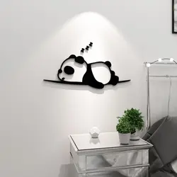 Creative Cute Cartoon Panda 3D Wall Stickers Acrylic Self-adhesive Stickers Bedroom Bedside Wall Decals DIY Wallpaper Wall Decor