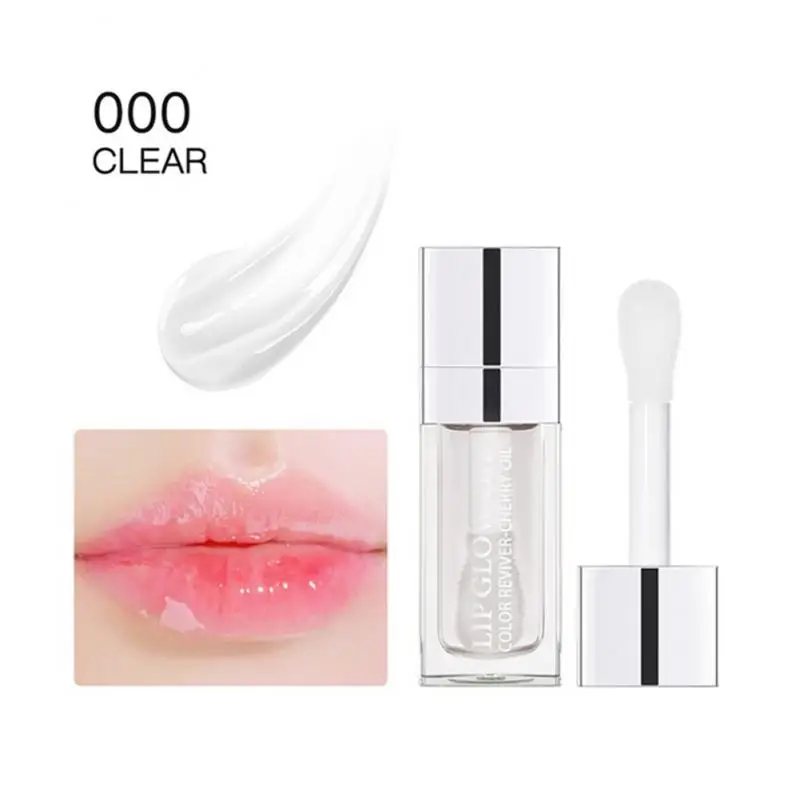 Clear Fashion 6ml Crystal Jelly Moisturizing Lip Oil Plumping Lip Gloss Sexy Plump Lip Glow Oil Tinted Lip Plumper Lips Makeup