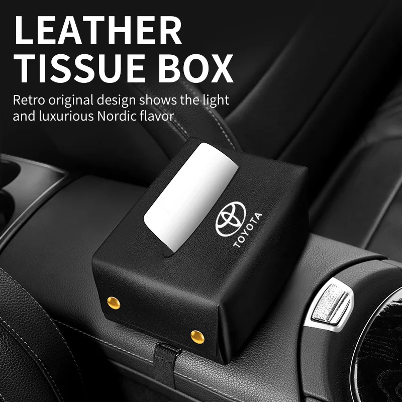

Автомобильная коробка для салфеток Toyota, подвесной солнцезащитный козырек, спинка сиденья, подлокотник, автомобильная коробка для салфеток, подвесные креативные кожаные принадлежности для салона автомобиля