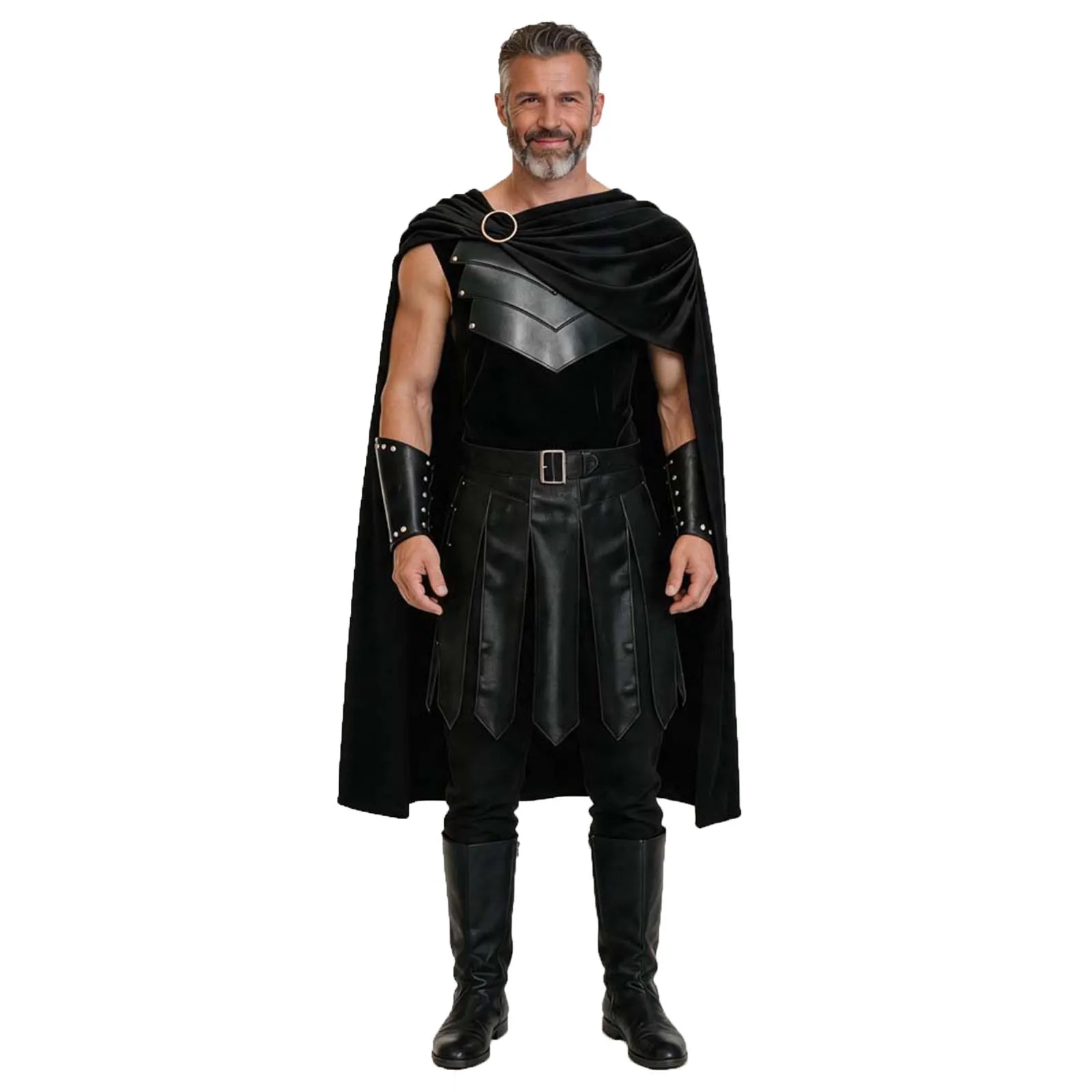 Déguisement Spartiate Gladiateur Homme – Armure en Cuir et Cape – photo 4