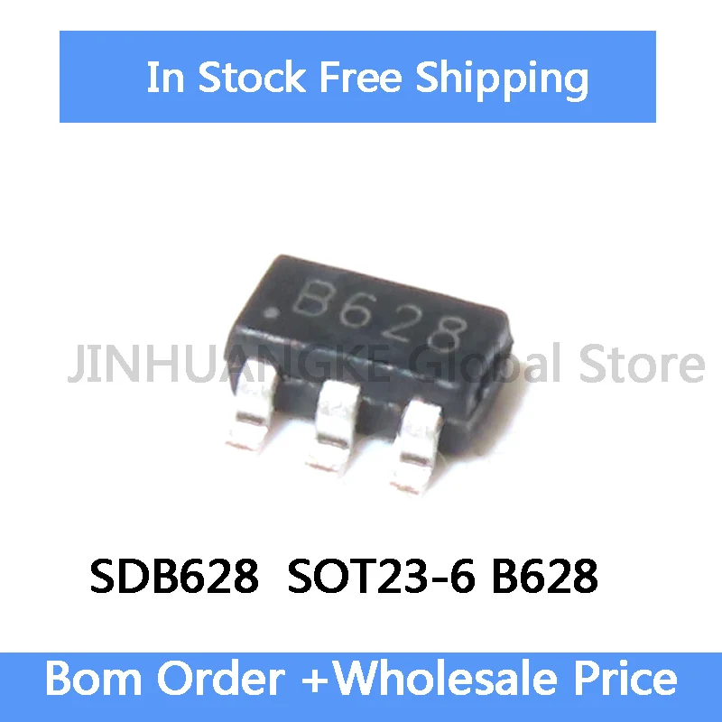 20PCS New Original SDB628 B628 B6284 SOT23-6 Boost current chip In Stock