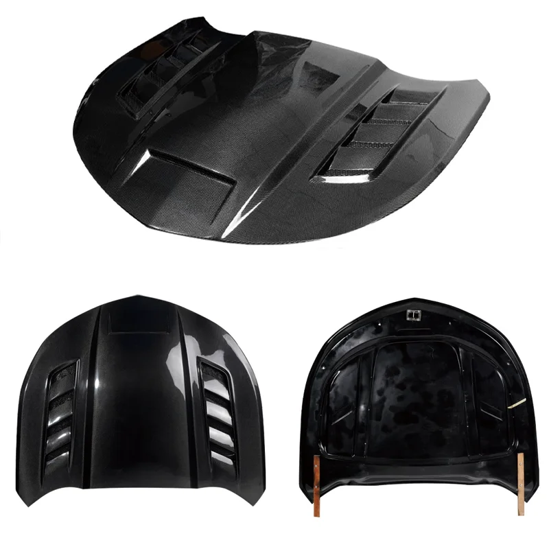 For Camaro 2021 6th Gen Engine-Auto Body Kit Black New Porous Carbon Fiber Hood