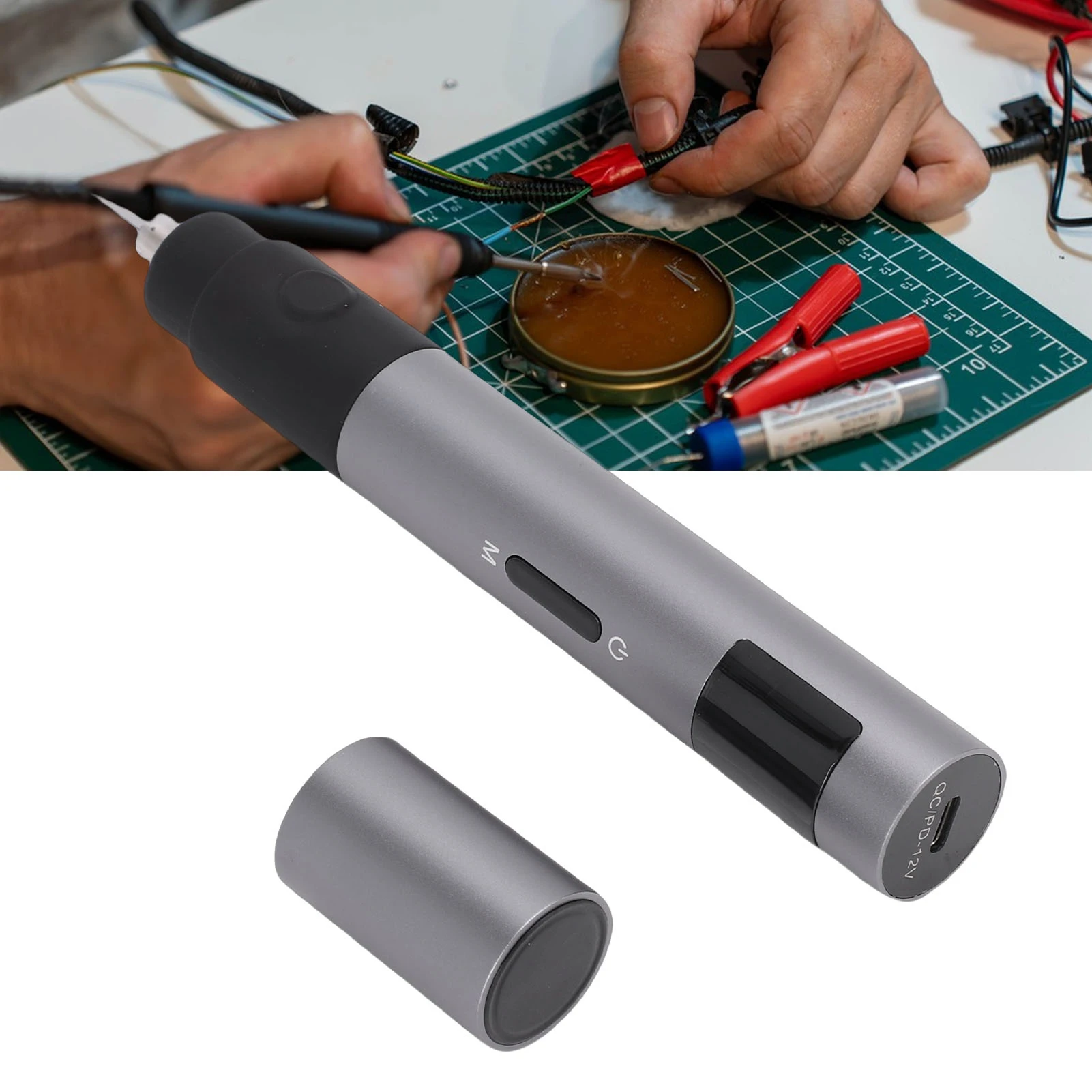 

Ultrasonic Cutter 40KHz Handheld Electric Cutting Tool with LED Light and 50 Blades for 3D Printing Plastic Wood Resin