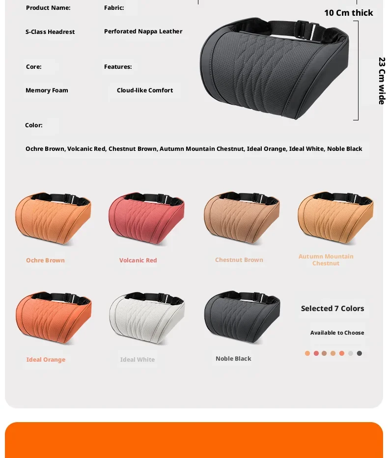 Luxuriöses Nappa-Leder-Latex-Nackenkissen für XPENG G3i P7 P7i P7+ G6 G9 G7 EREV X9 MONA M03 GX – Ergonomische Unterstützung für den Auto-Rückenbereich – Detail 15