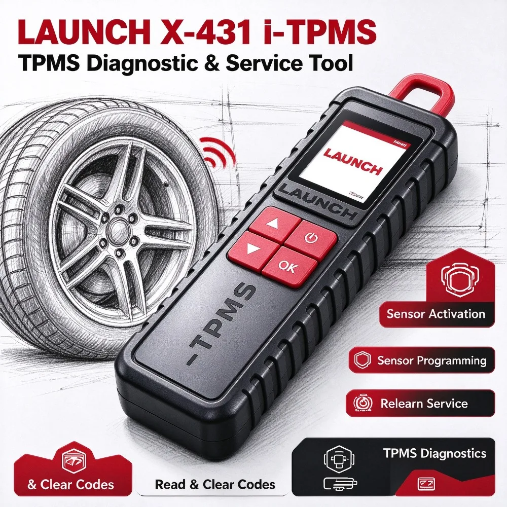 LAUNCH X-431 i-TPMS TPMS Programming Tool Sensor Activator Relearn Reset 315/433MHz RF Sensor Upgrade of TSGUN for X431 Scanner