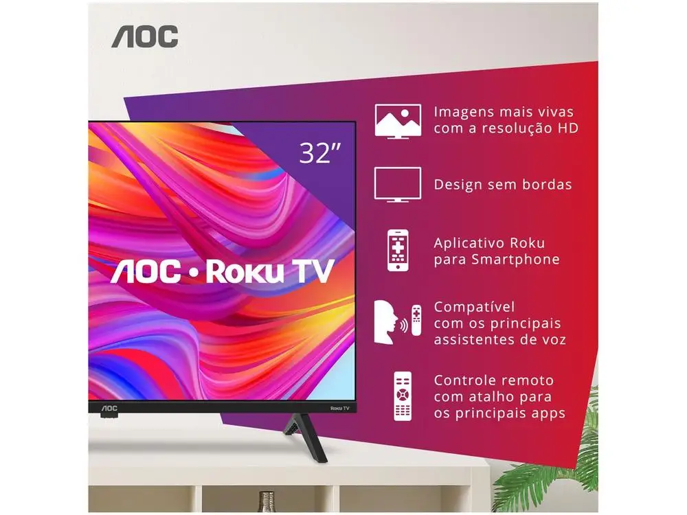 تلفزيون ذكي 32 HD AOC ROKU