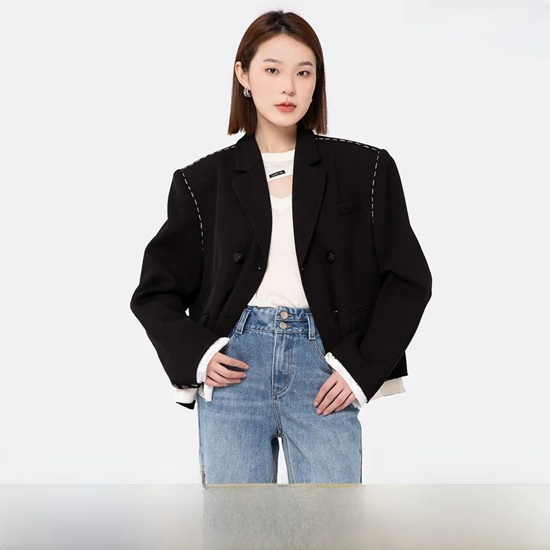 

Ele Color Design round Ne Hollow out Faionable Knitwear Brand Button Women's 26 Spring Versatile Long Sve Cr...