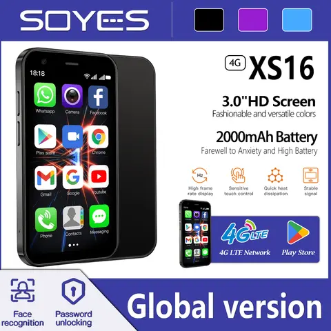스마트폰 소예스 XS16 4G 듀얼 SIM 듀얼 스탠바이 3+64GB 플레이 스토어 3인치 2000 배터리 소형폰