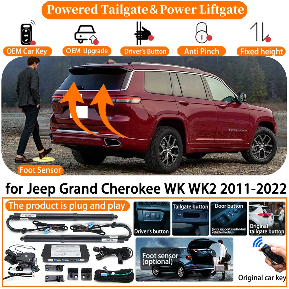 Car Powered Tailgate system for Jeep Grand Cherokee WK WK2 2011-2022 Automatic Electric Power Tailgate Tail Gate Lift Strut kit