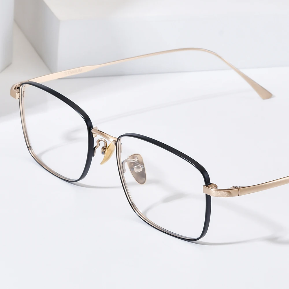NIANZHEN Titanium Alloy Eyeglasses Frame Women Square Brand Design Glasses Men Ultralight-Weight Retro Eyewear Spectacles Lex