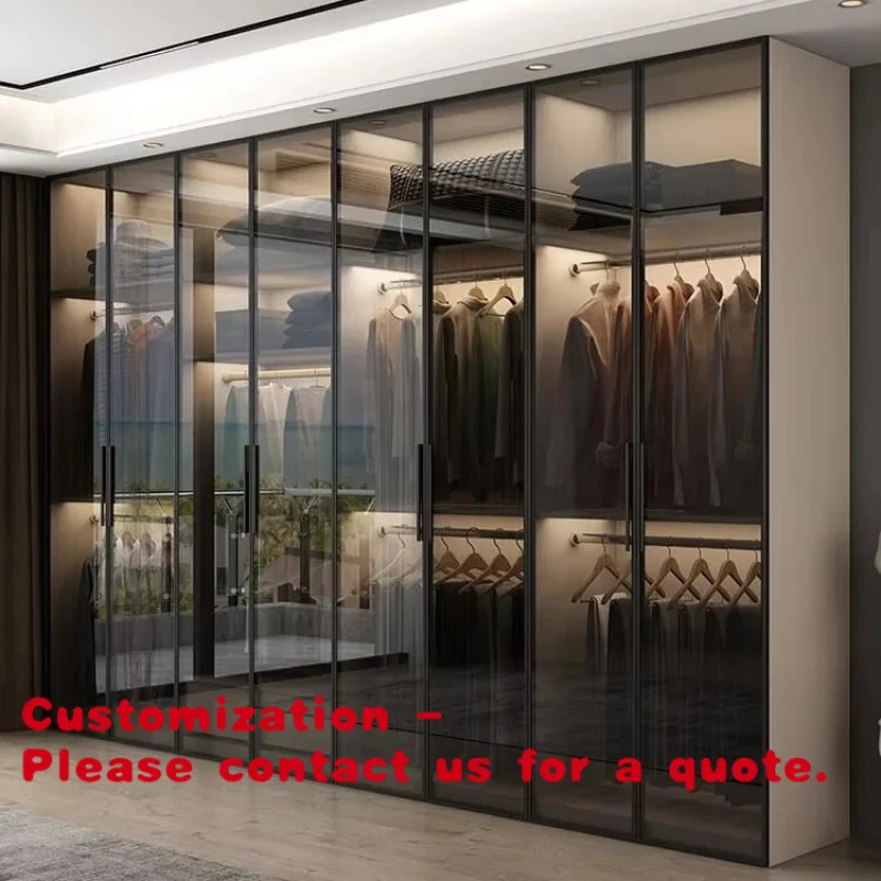

Customize.Traditional Design High Gloss Glass Cabinet with Tempered Glass Large Capacity Storage Apartments