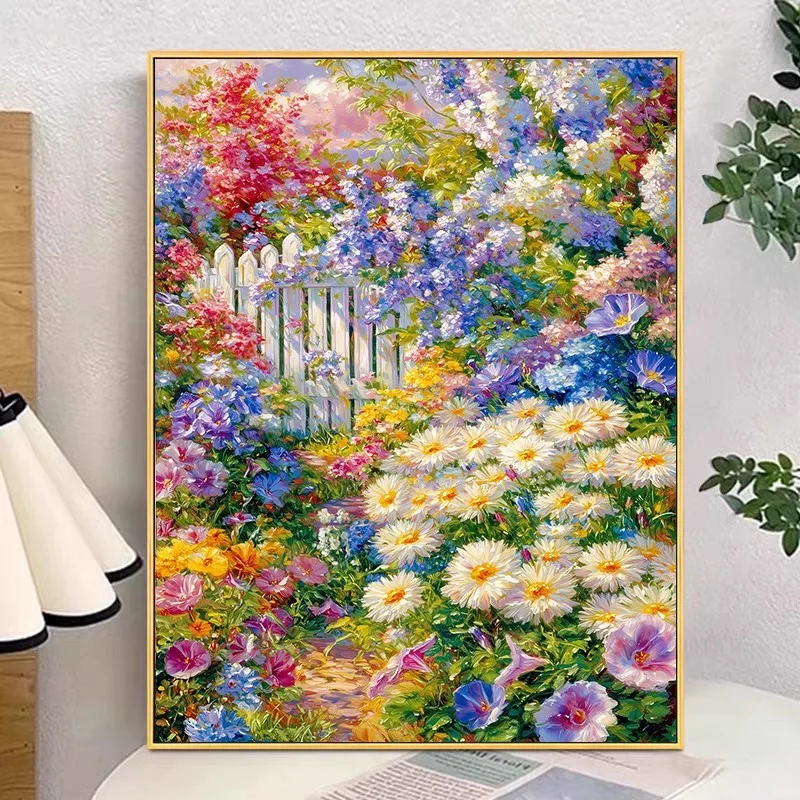 

9ct 60x80cm Flowers Embroidery DIY Chinese Style Printed Kits Cross Stitch Needlework Set Home Decor Crafts 68 Colors