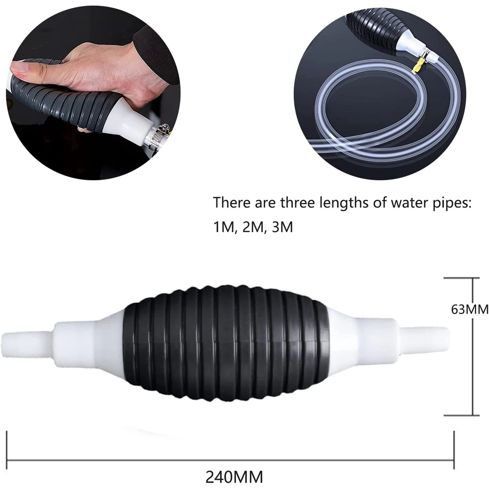 Multifunction Liquid Sucker Pump, Manual Fuel Transfer Pump Siphon Hose, Portable Siphon Pump-A74F