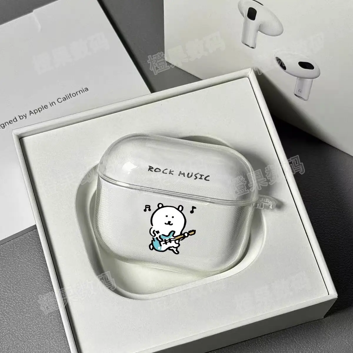 Cute Bear Guitar Wireless Bluetooth Earphone Case For Airpods Pro3 Pro2 Pro Cover For Airpods 1 2 3 4 Hanging Ear Silicon Shell