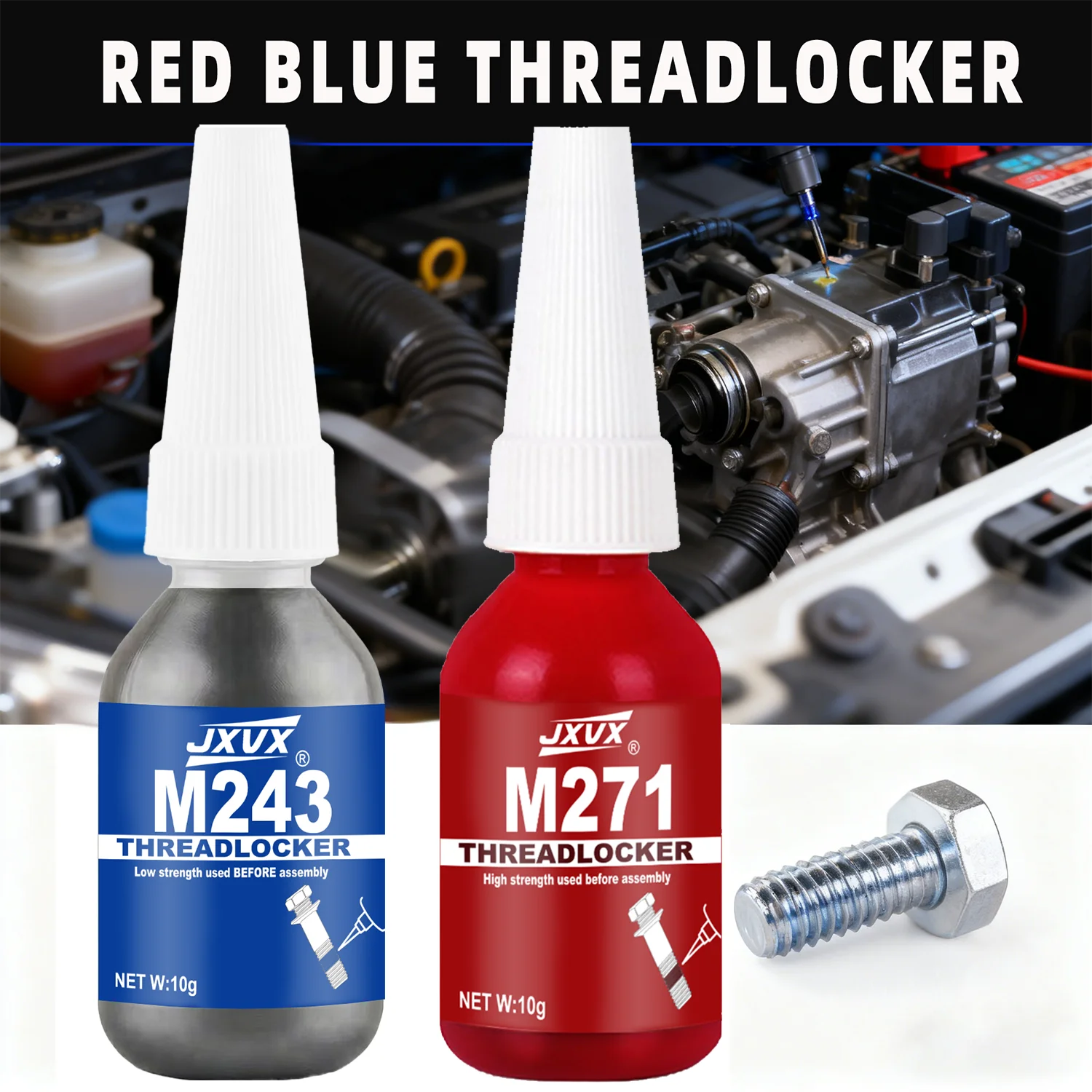 Threadlocker Blue\Red Nuts-Bolt Locker, Screw Anaerobic Adhe