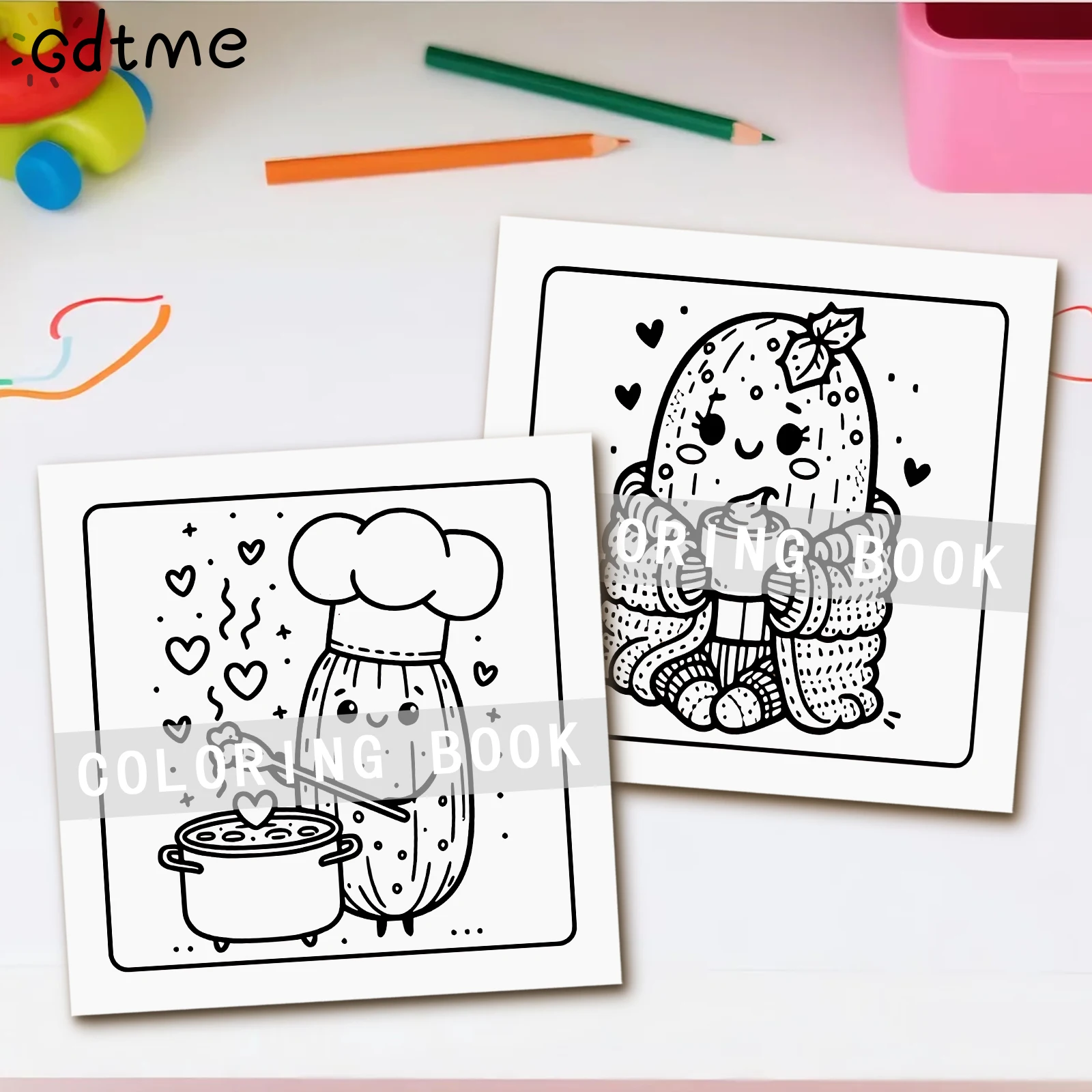 CUTE PICKLE'S LIFE Malbuch für Erwachsene und Jugendliche mit bezaubernden Charakteren und entzückenden Cartoon-Szenen, Bilderbuch ﻿ – Detail 6