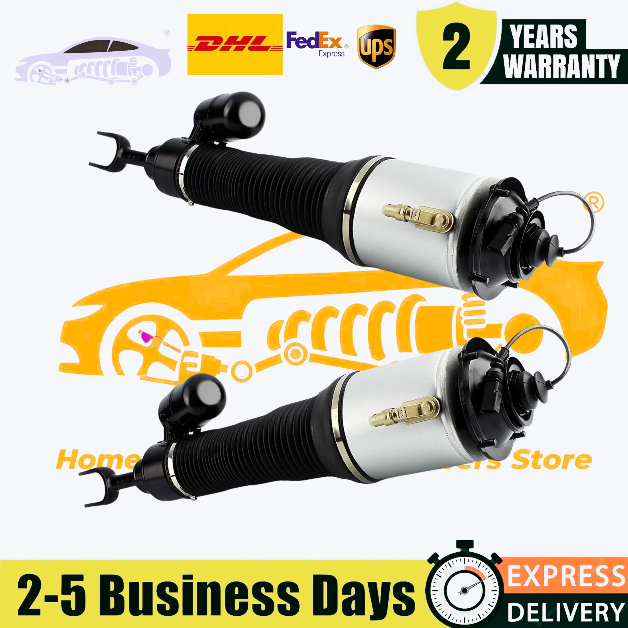 Pair Front Air Suspension Shock Struts For Bentley Continental GT GTC Flying Spur VW Phaeton 2004-2008 3W8616039E 3W8616039F