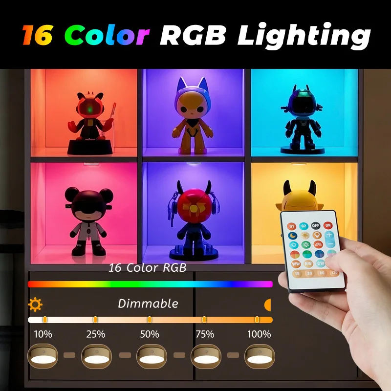 6/3pcs Remote Control LED Night Light Portable USB Charging Night Light Smart Induction Magnetic Wall Lamp Stair Indoor Lighting