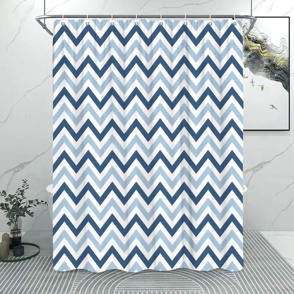 Abstract Line Minimalist Shower Curtain Washable Cloth Bath Curtain Fabric Rustic Striped Baths Curtain Farmhouse Bathroom Decor