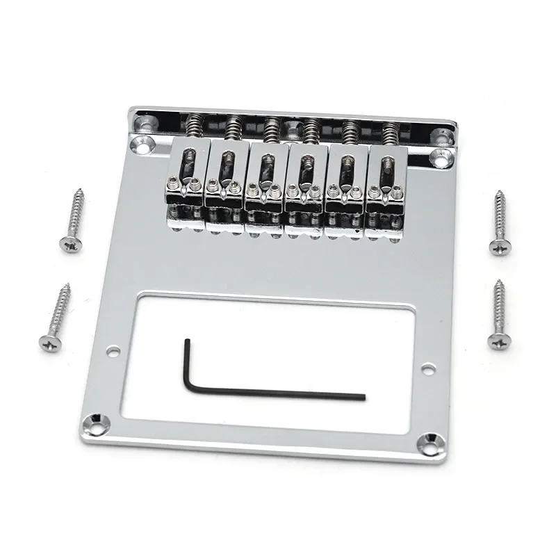 

Electirc Guitar Bridge for TL Style Guitar with Humbucker Hole 101x89mm String Spacing 10.5mm Guitar Parts Black/Chrome