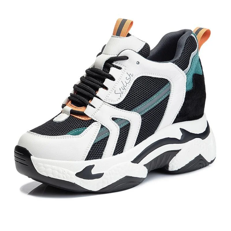 

9 см, новый стиль, дышащая противоскользящая повседневная женская обувь из натуральной кожи, спортивная обувь с низким берцем, популярная интернет-женская обувь знаменитостей