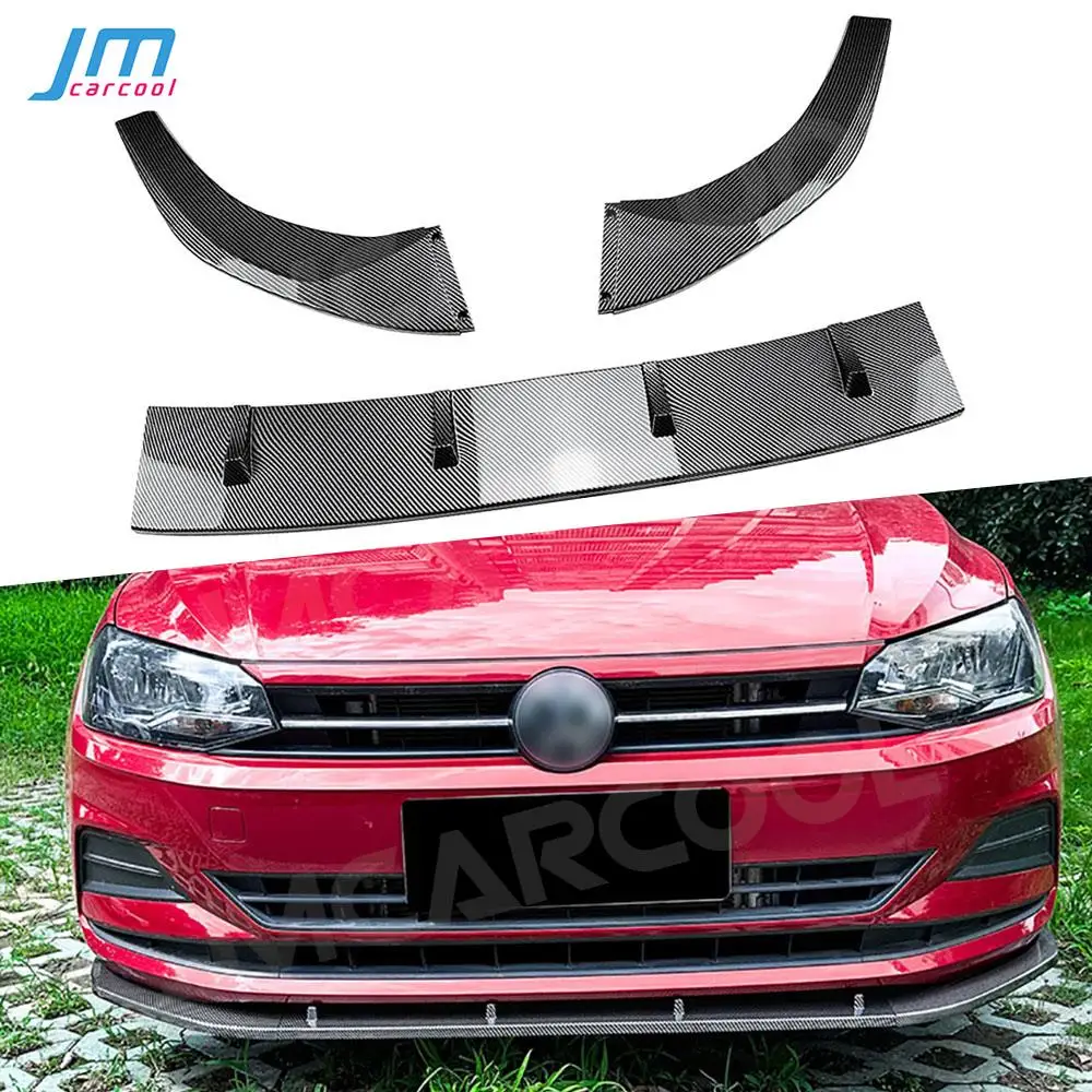 

Front Bumper Lip Splitter Chin Shovel for Volkswagen VW Polo MK6 2018+ Front Lip Spoiler Extension Cover ABS Car Accessories