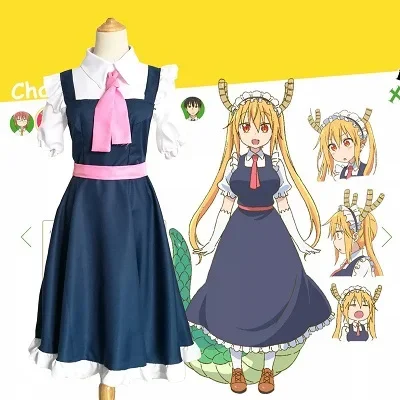 

Japanese Anime Miss Kobayashi's Dragon Maid Tohru Cosplay Costume Women Dress Halloween Party Costumes