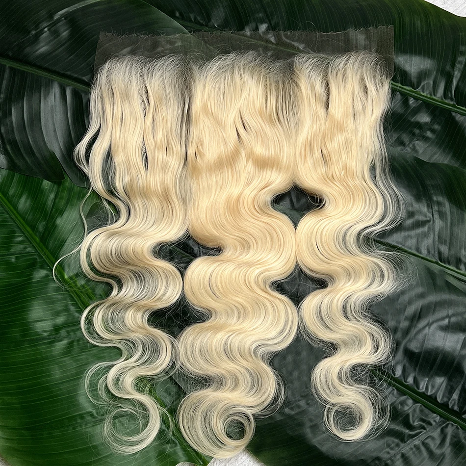 

# 613 Цвет Блондинка 13x6 HD Кружева Фронтальная Объемная Волна Настоящие Человеческие Волосы Предварительно Сорванные Отбеленные Узлы Мьюякая Кожа Невидимое Кружево Для Женщин