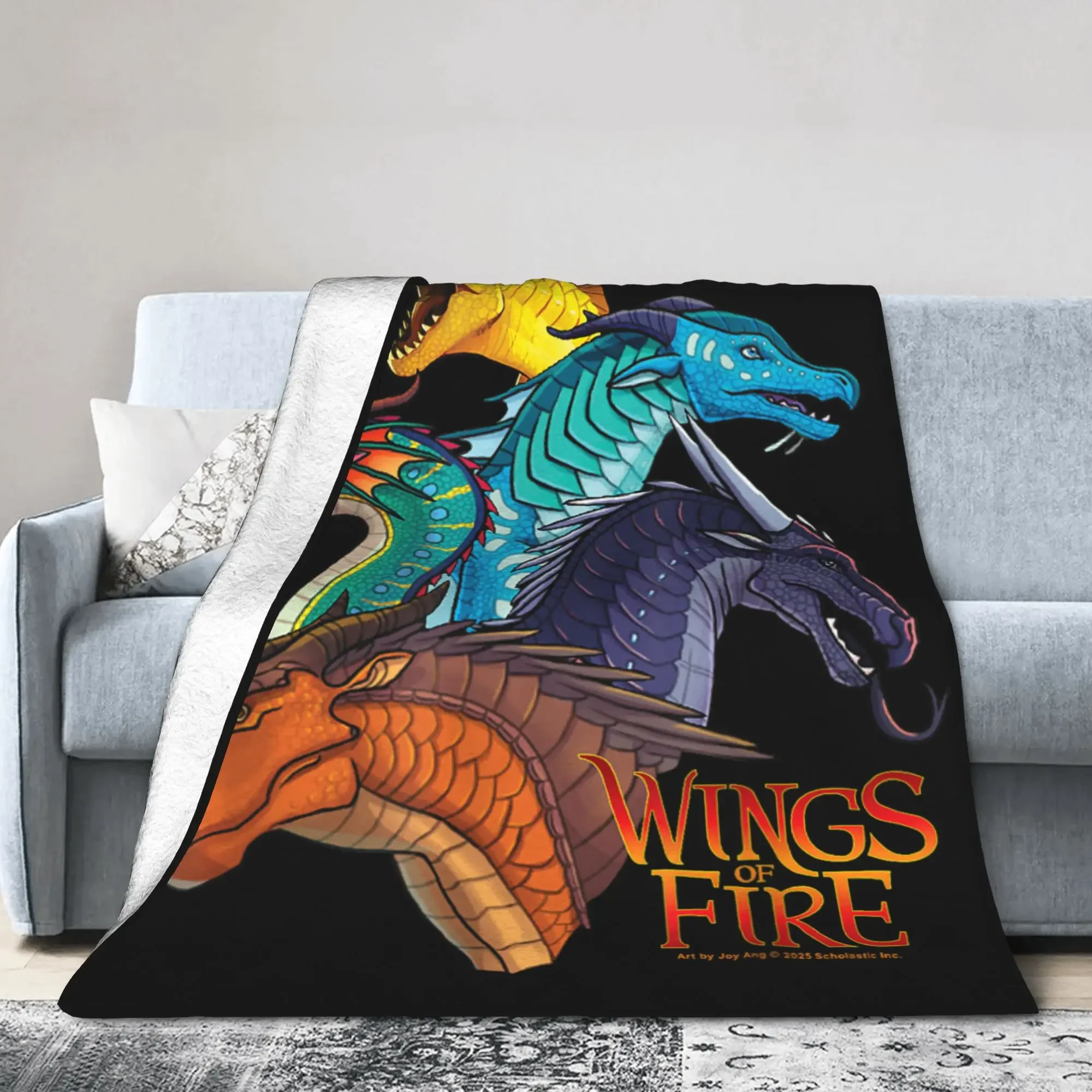 

Wings of Fire Dragons Heads Blankets RainWing SkyWing Fuzzy Throw Blanket Bedding Portable Soft Warm Bedspreads Multifunction