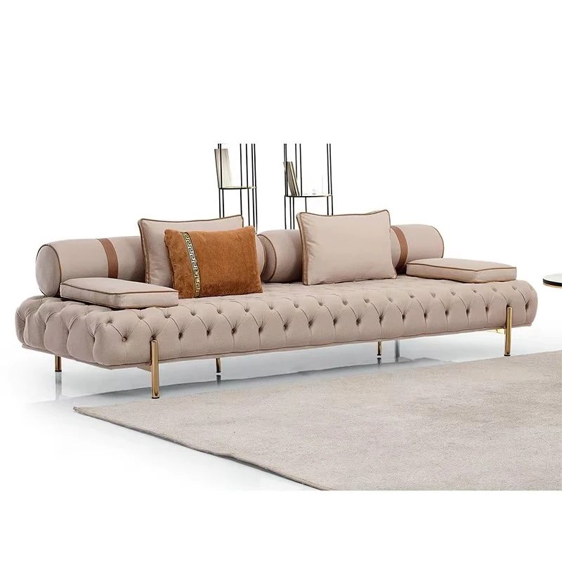 vg-Arezzo Stationary Sectional Sofa Set Fabric Fixed Sofa with Stainless Steel Legs and Sponge Filling Material&