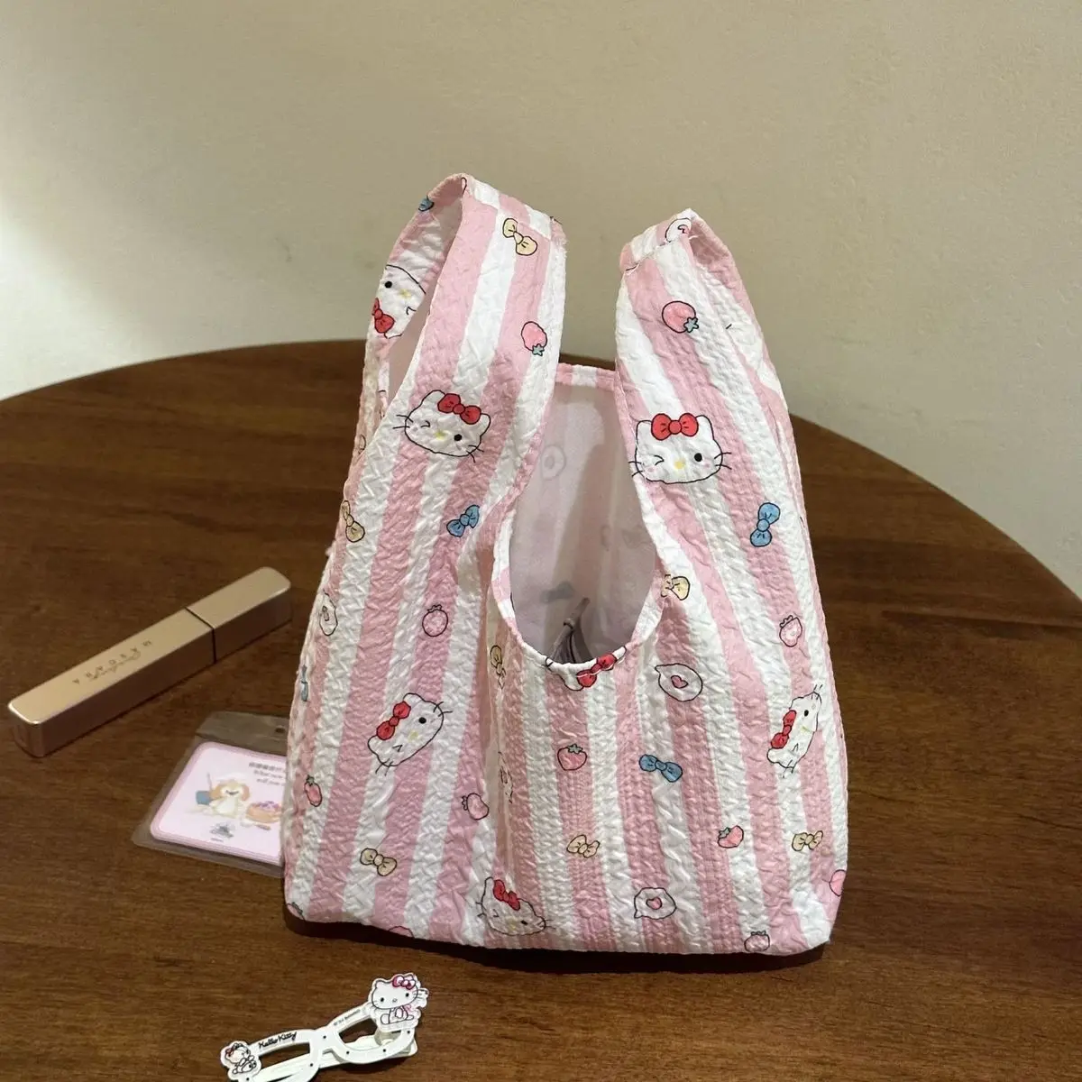 Sacs à main imprimés Hello Kitty, sacs à Bento de dessin animé, fourre-tout de banlieue décontracté pour femmes, sacs de poignet d'extérieur, sacoche mignonne, cadeaux de noël